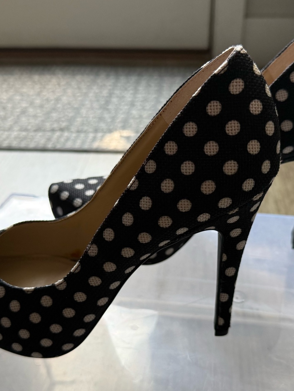 Polka Dot High Heel Platform Pumps - Navy & White Women’s Shoes